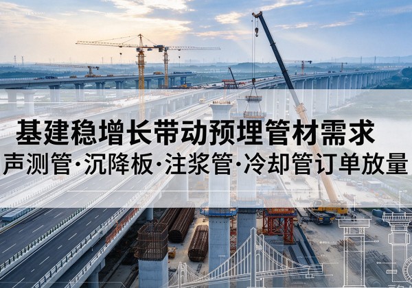 龙港基建稳增长带动预埋监测管材需求，声测管、沉降板、注浆管订单持续放量